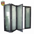 Accordion clear tempered glass folding door garden bifold doors aluminum front door